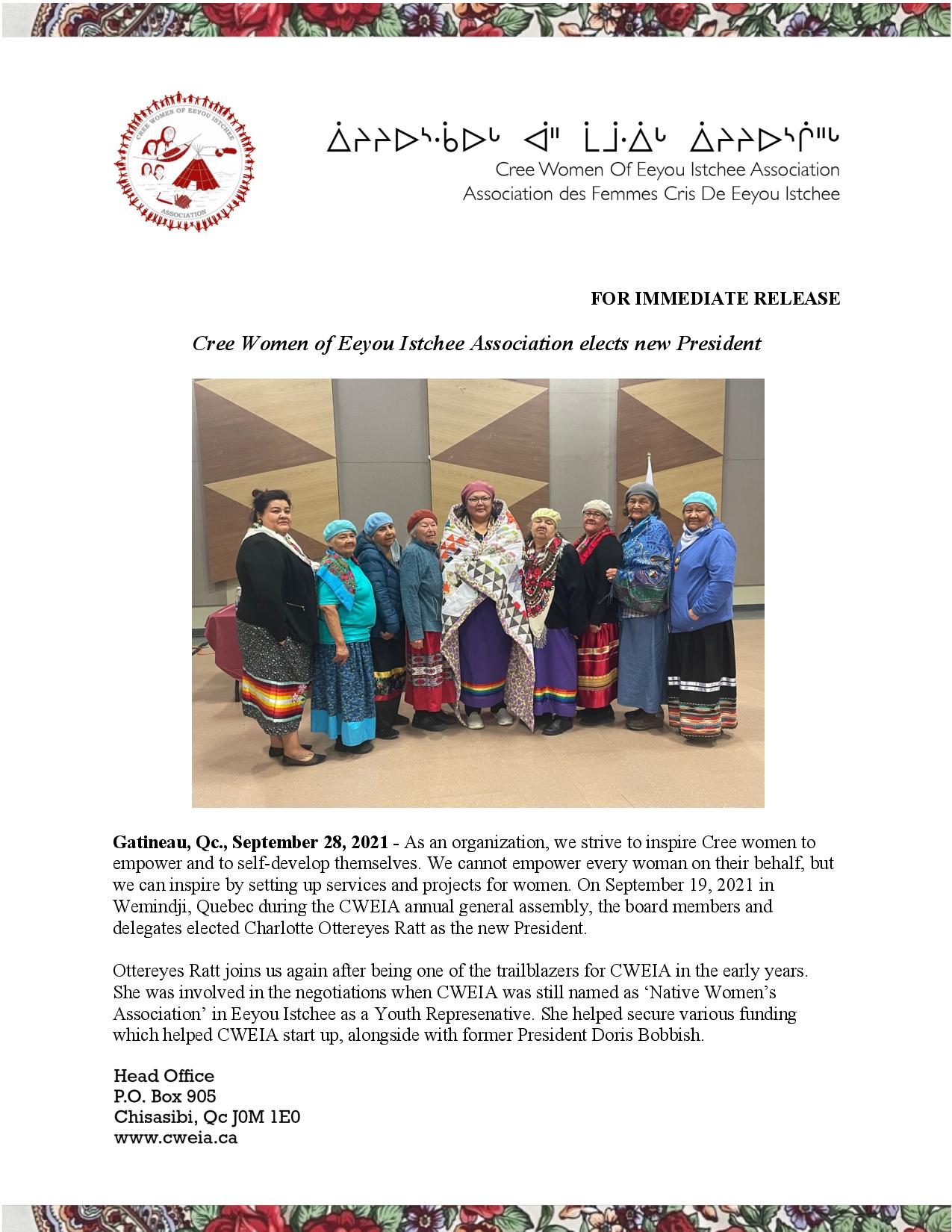 New President - Press Release