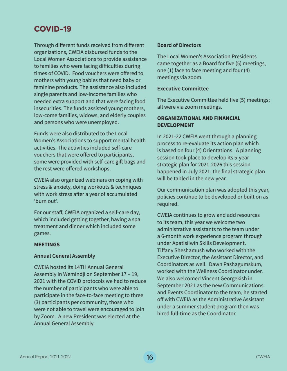 2021-2022 CWEIA Annual Report - page 17